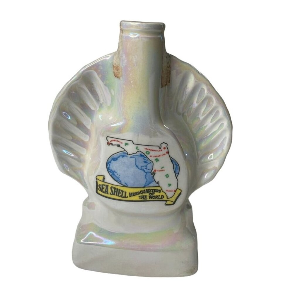 Jim Beam Decanter Sea Shell Headquarters of the World Bottle Florida u